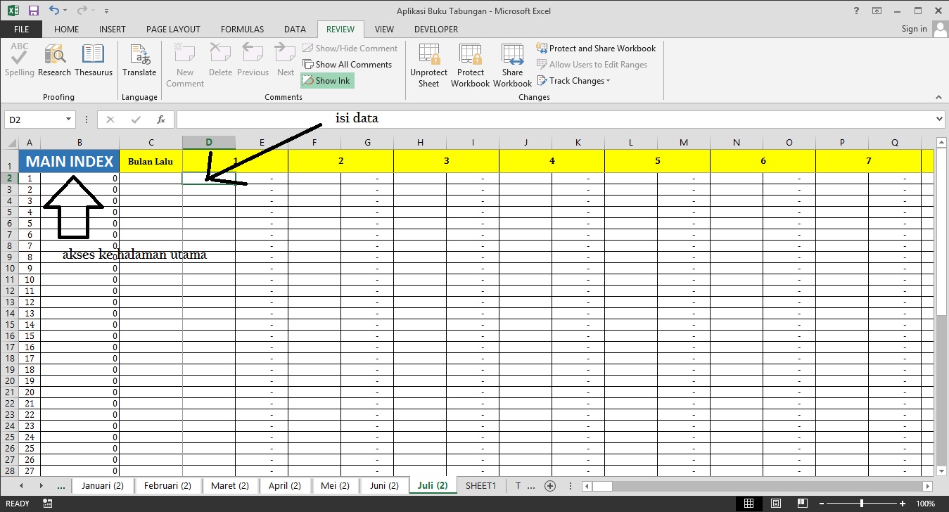 Aplikasi Buku Catatan Tabungan Otomatis Format Excel Xlsx